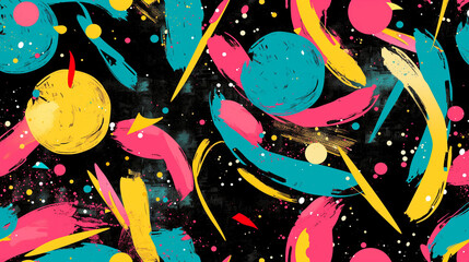 Colorful 1990s pattern background wallpaper - Generative AI