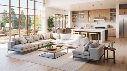 Interior view of a luxury living room with furniture