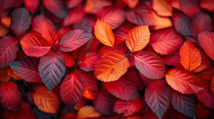 Autumn leaves red orange color spring background