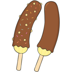 chocolate covered banana illustration