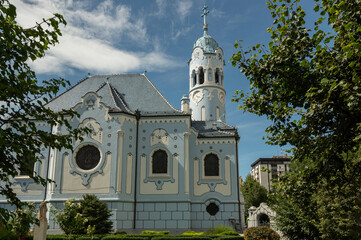 The Church of St. Elizabeth, commonly known as Blue Church (Modr&yacute; kostol&iacute;k, K&eacute;k templom), is an Art Nouveau style Catholic church located in the Old Town in Bratislava, Slovakia