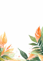 watercolor leaf border