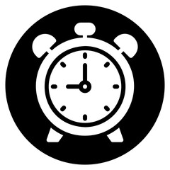 alarm clock glyph icon