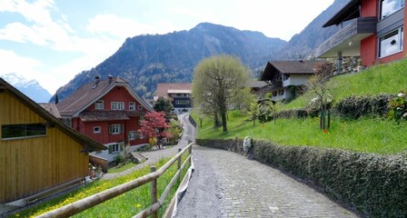 swiss mountain village landscape