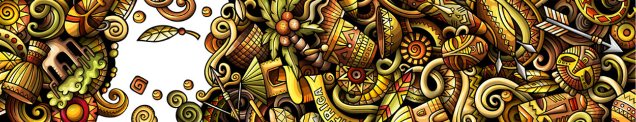 Africa cartoon banner illustration