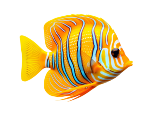 Butterfly Fish, isolated on a transparent or white background