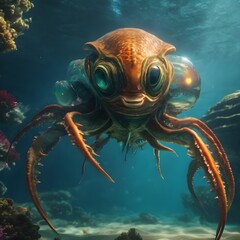 Creepy Creature In Ocean Background Very Cool