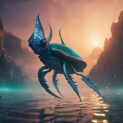 Creepy Creature In Ocean Background Very Cool