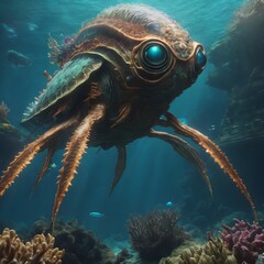 Creepy Creature In Ocean Background Very Cool