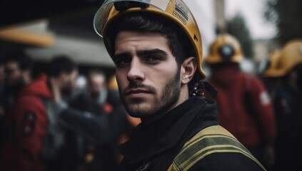 Obraz premium fireman and rescue service 