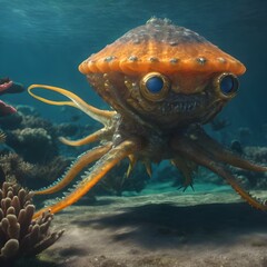 Creepy Creature In Ocean Background Very Cool