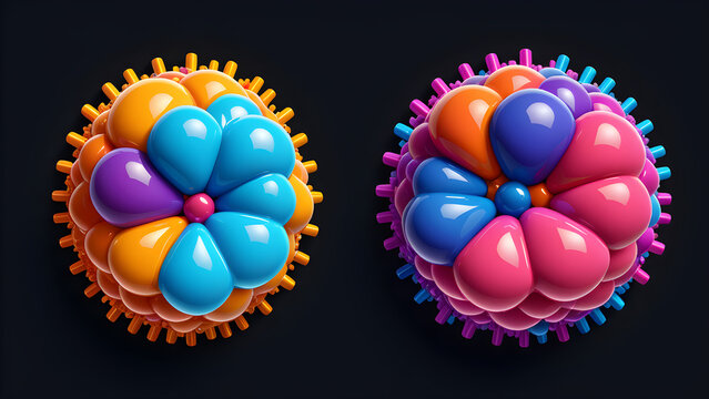 science biology ribosome icon vector clipart isolated on a black background. 