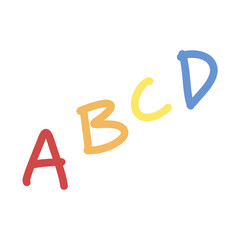 Hand drawn doodle ABCD 