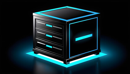 storage box icon isolated on a black background
