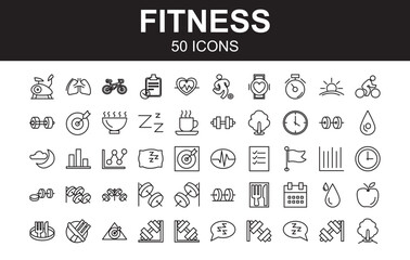 Fitness Icon Set Line style