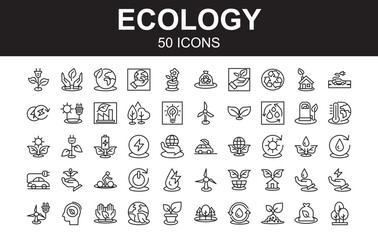 Ecology Icon Set Line Style