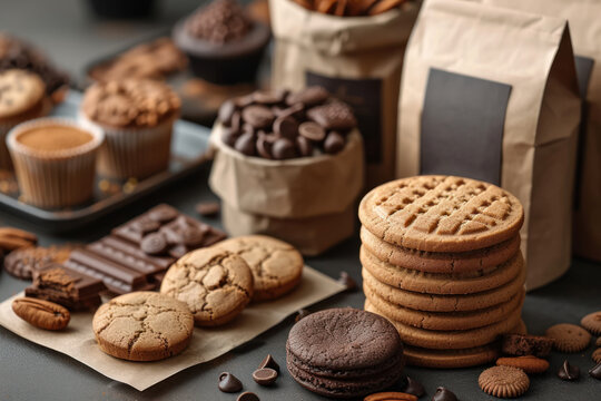 Craft a distinctive brand presence with this confectionery product mockup, featuring exquisite cakes