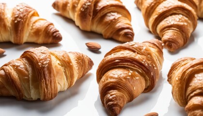 A group of croissants on a white plate