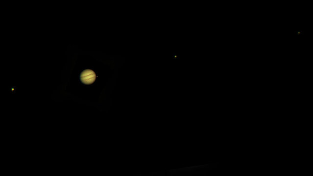 Jupiter
2024.02.08 22:35 Lepp&auml;virta, Finland
SvBony 305C + Sky-Watcher 8&rdquo; Dobson
2400 mm, f/11.8, 0.084 s (Jupiter)
2400 mm, f/11.8, 0.924 s (Io)
1200 mm, f/5.9, 0.545 s (Other moons)
