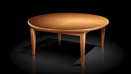 table and chairs. wooden dining table around the chair isolated. black background