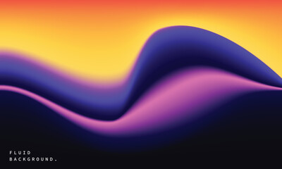 Colorful fluid gradient mesh background template copy space. Abstract wavy color gradation backdrop design. Modern vibrant design for presentation, cover,  poster, banner, flyer, leaflet, or brochure.