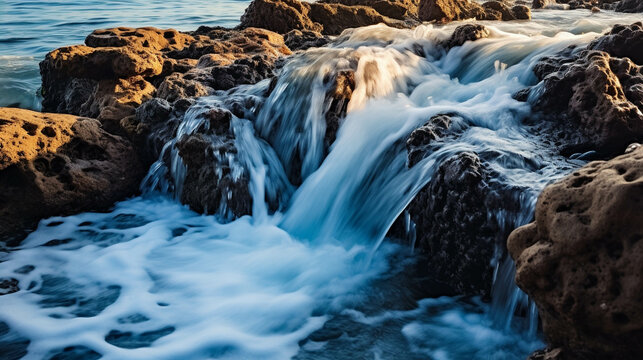 water and rocks   high definition(hd) photographic creative image