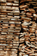 stacked wood pile