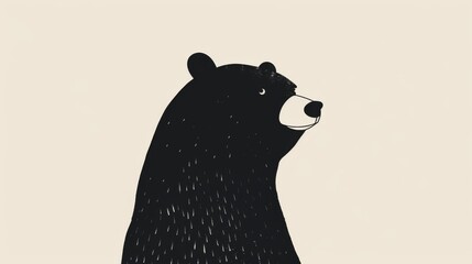 Vivid minimal illustration of a bear in vector style. Animal art. Simple colors and contours. - obrazy, fototapety, plakaty