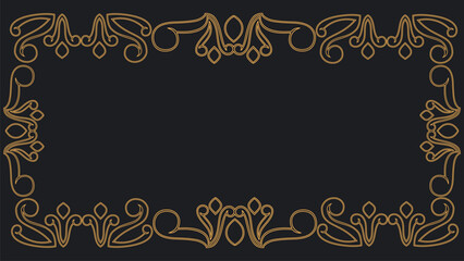 Vintage frame with ornament. Vector illustration. Retro template, greeting, banner, postcard.