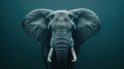 a close up of an elephant's face with its tusks and tusks sticking out of the water. - obrazy, fototapety, plakaty