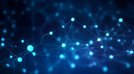 Digital technology hexagon cyber security concept, blue technology background