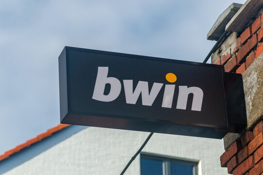 Brecht, Belgium, November 10, 2023: Logo and sign of bwin bet company.