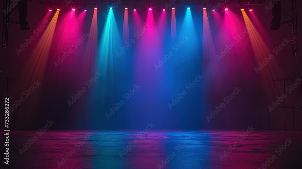 Wall mural modern dance stage light background with spotlight illuminated for modern dance production stage. em