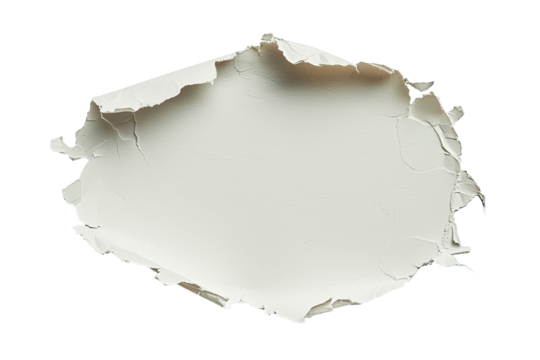 Ripped paper tear from notebook or sheet isolated on transparent png background, cutout paper, blank note piece,