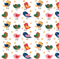 Fototapeta premium pattern with different bright birds