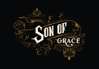 Obraz premium SON OF GRACE lettering custom template design
