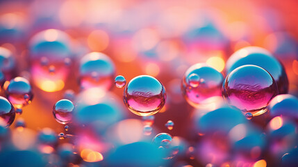 Dreamy surrealist bubbles on a colorful background, perfect for wallpaper and free download. - obrazy, fototapety, plakaty
