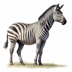 Fototapeta na wymiar Majestic Zebra Standing Alone with Striking Black and White Stripes
