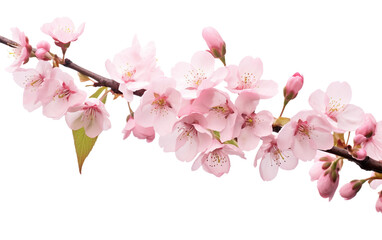 Soft Morning Light on Pink Cherry Blossoms Isolated on Transparent Background PNG.