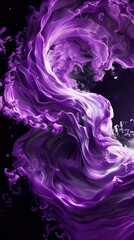 mystical abstract and vibrant purple swirls dancing in the abyss of a cosmic fantasy background