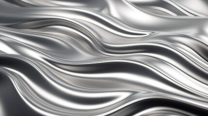Obraz premium Rippling Silver Liquid Surface Background Ai Generative
