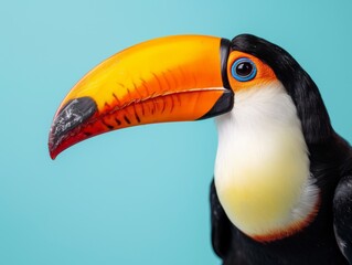 Toucan on Blue Background