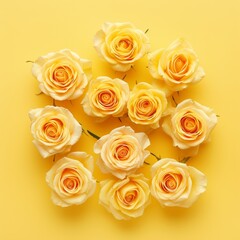 Naklejka premium Yellow Roses from Above