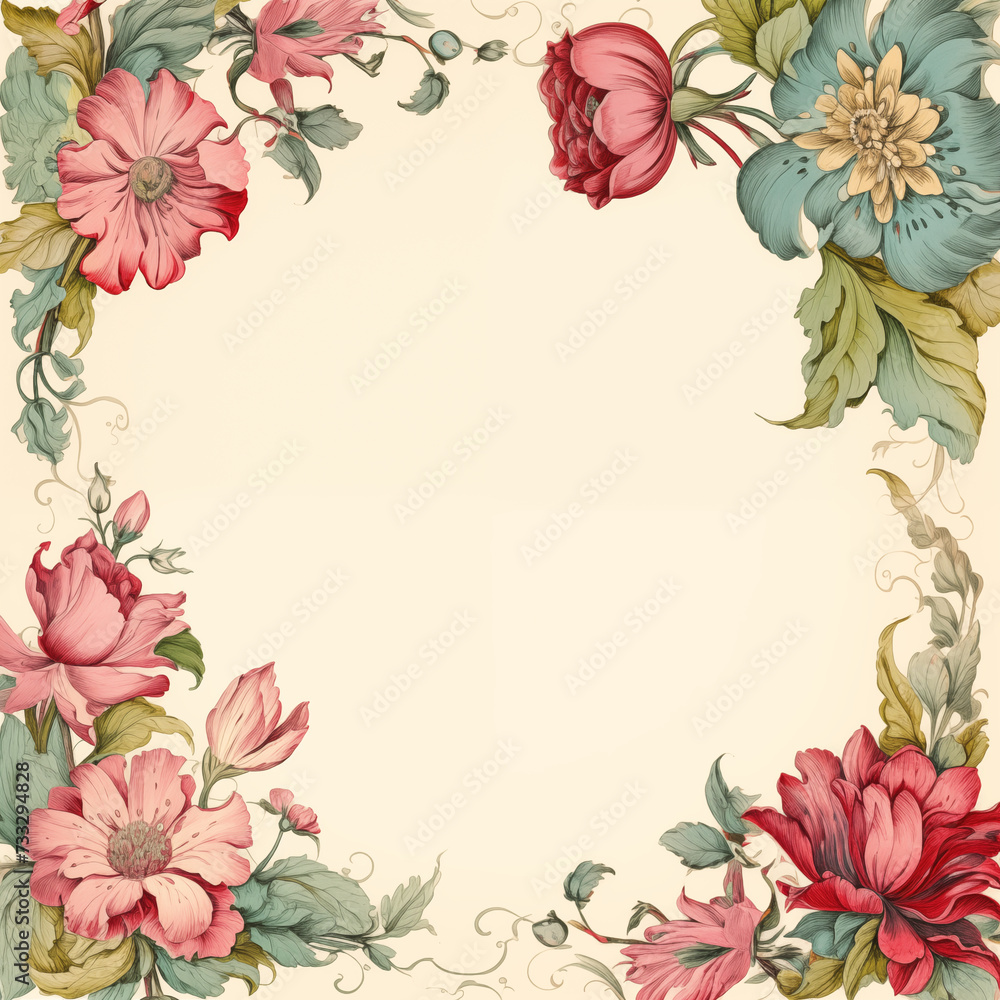 Wall mural Vintage style frame and border - Wall murals