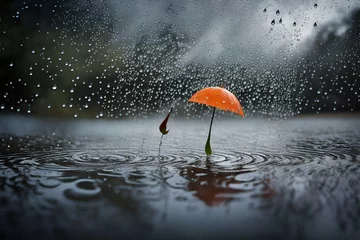 Fotobehang rain drops on the umbrella generated by AI © Kashif