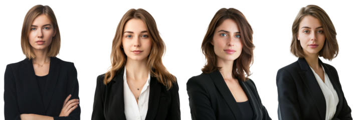 Portrait of businesswoman, Concept of leadership and success. collection of characters isolated on transparent.