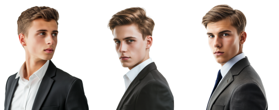 Half-length portrait of businessman, Concept of leadership and success. collection of characters isolated on transparent.