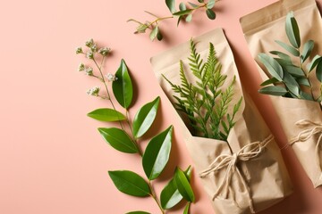 Eco-friendly food package delivery wrapping safe recyclable container lunch disposable cardboard recycling organic box concept vegan product order zero waste sustainable material meal biodegradable