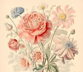 Gardinen Watercolor vintage floral composition Flower Bouquet © muhammad