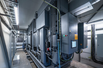 Lithium bromide absorption heat pump in a power plant - obrazy, fototapety, plakaty